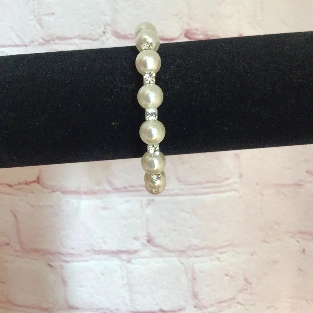 Pearl and Crystal Statement Fashion Bracelet - NWOT